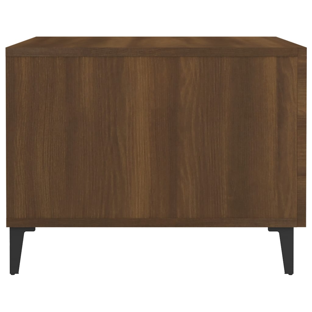 Soffbord Brun Ek med metallben 2 st 50x50x40 cm