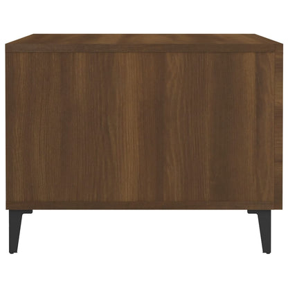 Soffbord Brun Ek med metallben 2 st 50x50x40 cm