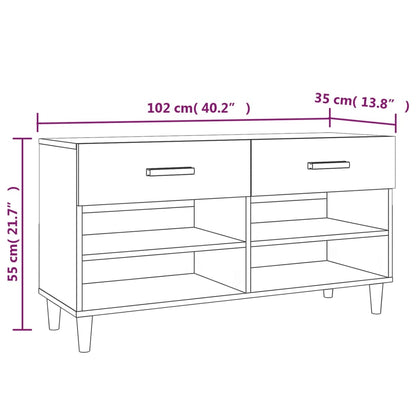 Skoställ Brun Ek 102x35x55 cm