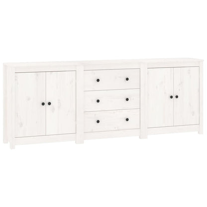 Skänk Vit 210x35x80 cm massiv furu