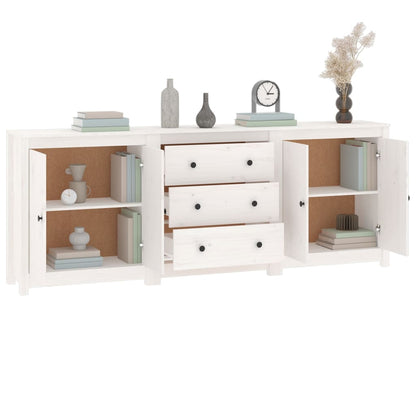 Skänk Vit 210x35x80 cm massiv furu