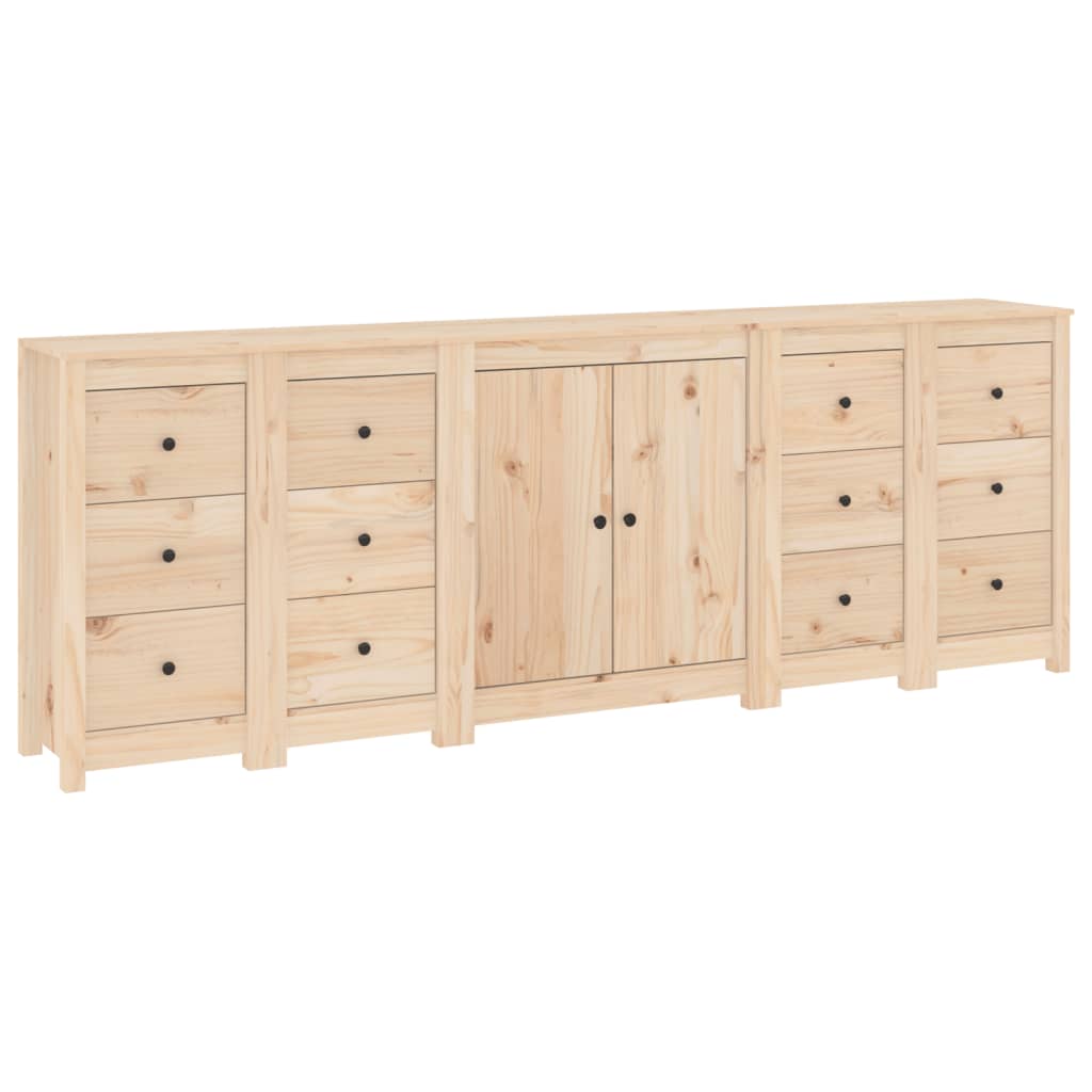 Skänk Vit 230x35x80 cm massiv furu