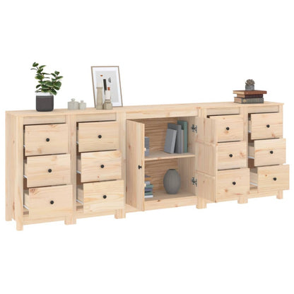 Skänk Vit 230x35x80 cm massiv furu