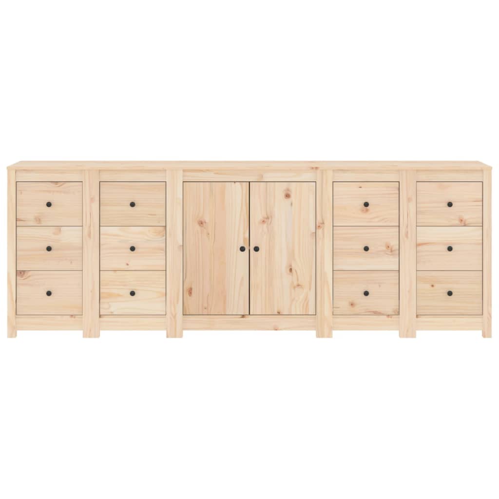 Skänk Vit 230x35x80 cm massiv furu