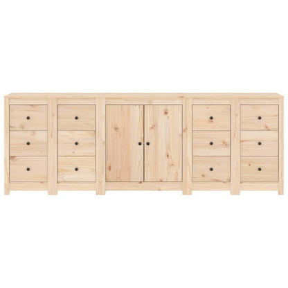 Skänk Vit 230x35x80 cm massiv furu