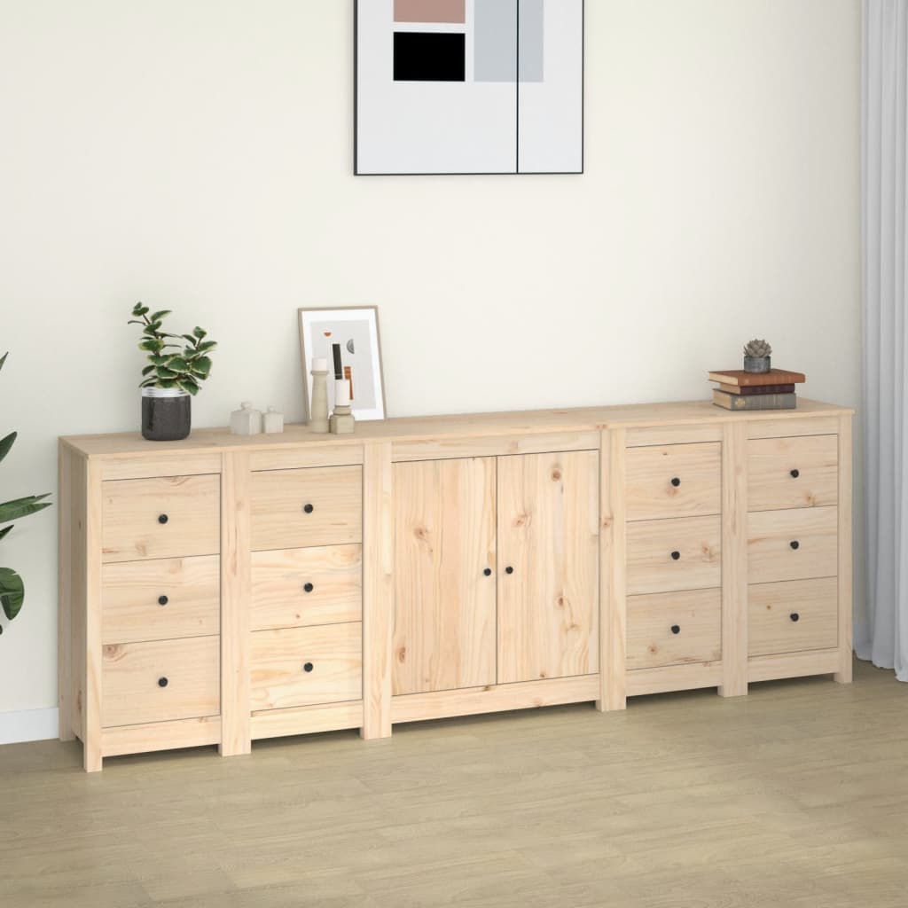 Skänk Vit 230x35x80 cm massiv furu
