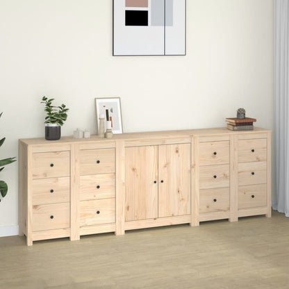 Skänk Vit 230x35x80 cm massiv furu