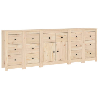 Skänk vit 230x35x80 cm massiv furu
