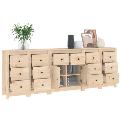 Skänk vit 230x35x80 cm massiv furu