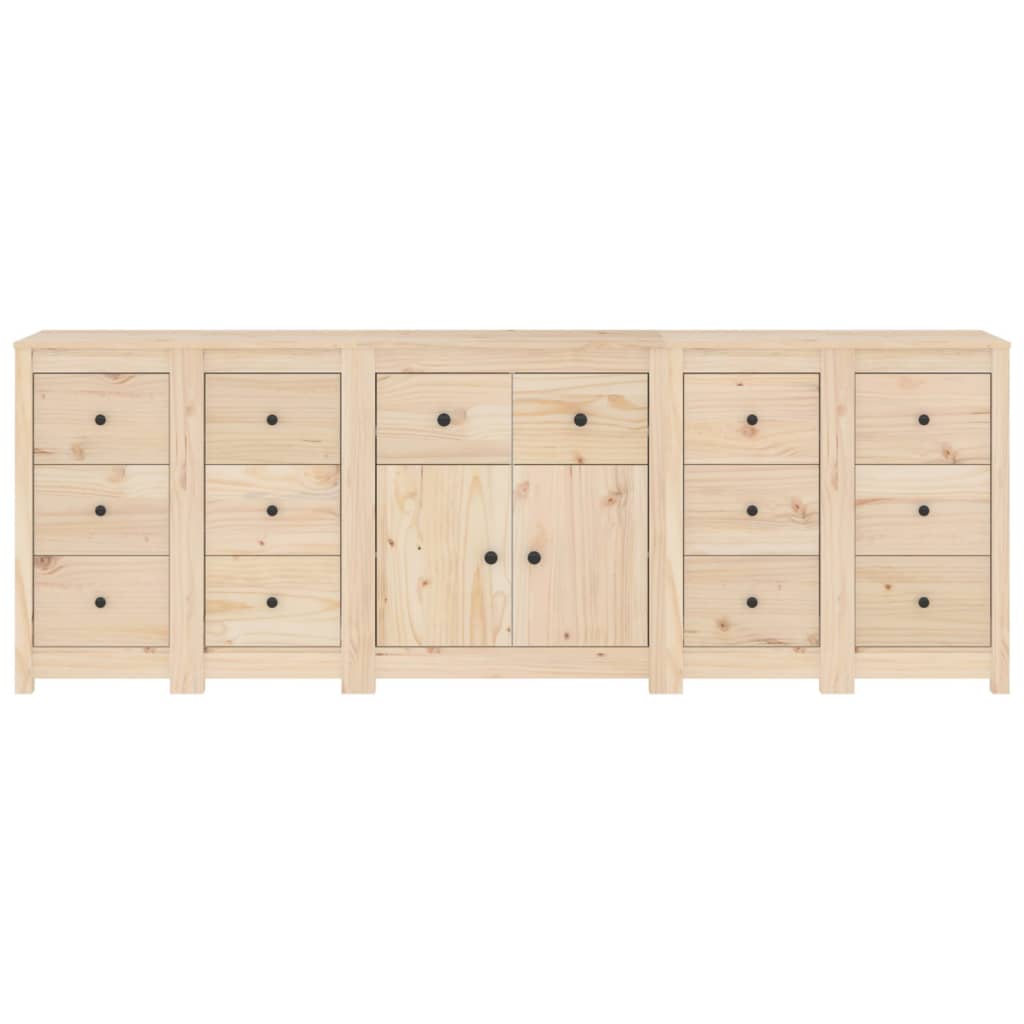 Skänk vit 230x35x80 cm massiv furu