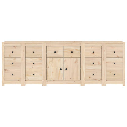 Skänk vit 230x35x80 cm massiv furu