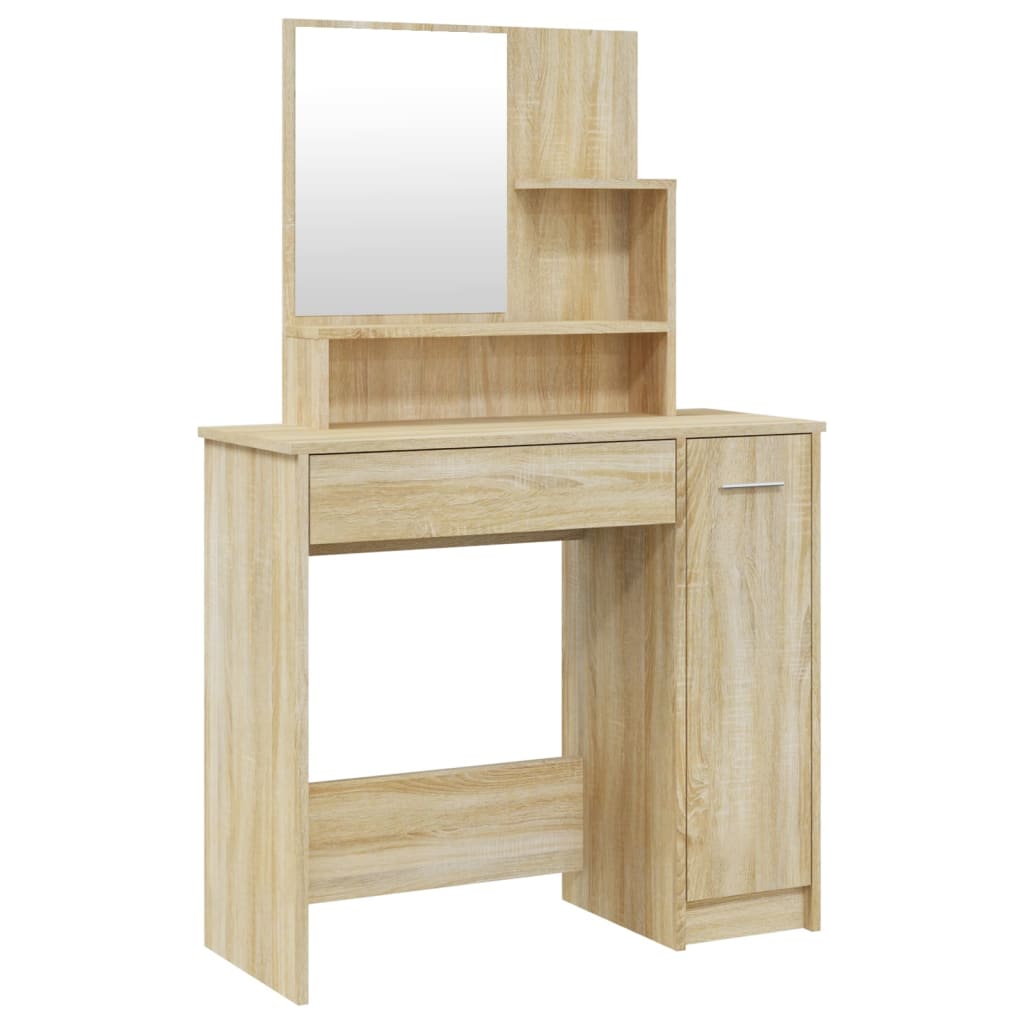 Sminkbord set Sonoma Ek 86,5x35x136 cm