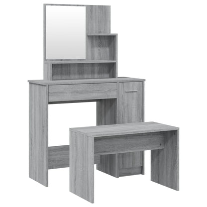 Sminkbord set Sonoma Grå 86,5x35x136 cm