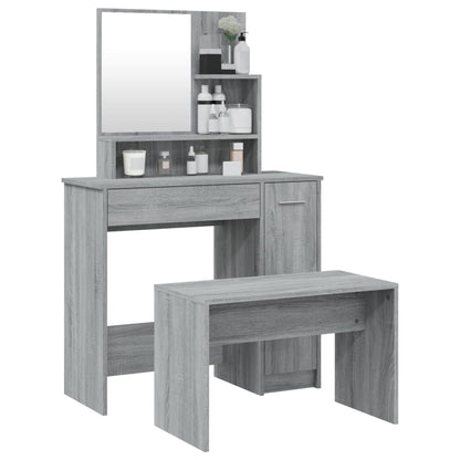 Sminkbord set Sonoma Grå 86,5x35x136 cm