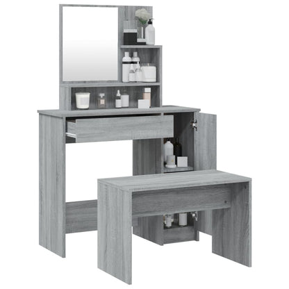 Sminkbord set Sonoma Grå 86,5x35x136 cm