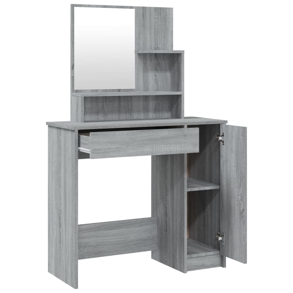 Sminkbord set Sonoma Grå 86,5x35x136 cm