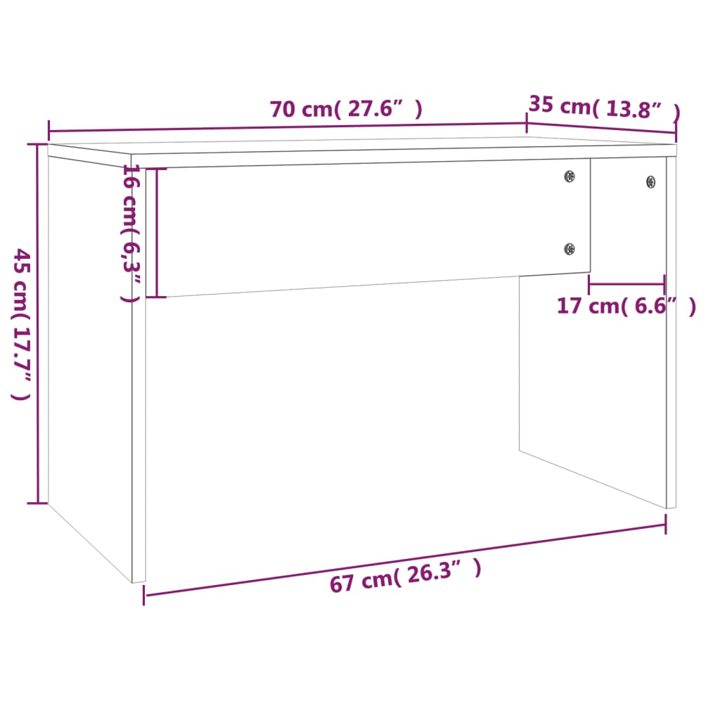 Sminkbord set Sonoma Grå 86,5x35x136 cm