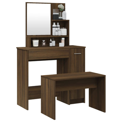 Sminkbord set Brun Ek 86,5x35x136 cm