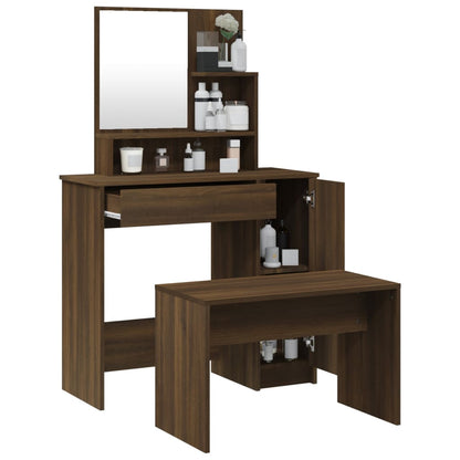 Sminkbord set Brun Ek 86,5x35x136 cm