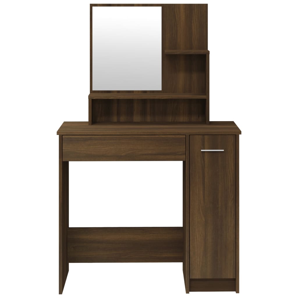 Sminkbord set Brun Ek 86,5x35x136 cm