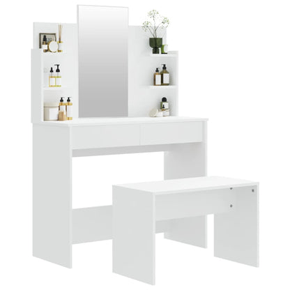 Sminkbord set Vit 96x40x142 cm