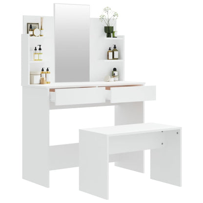 Sminkbord set Vit 96x40x142 cm