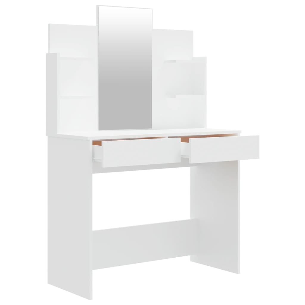 Sminkbord set Vit 96x40x142 cm