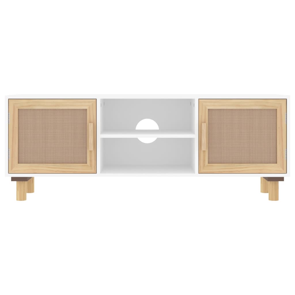 TV-Möbel Vit TV-Bänk 105x30x40 cm massiv furu & naturlig rotting