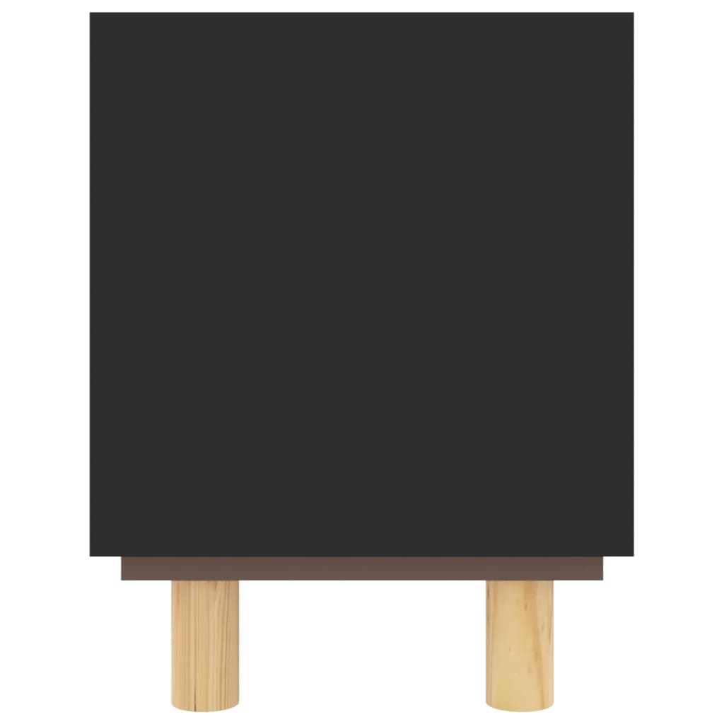 TV-Möbel Svart TV-Bänk 105x30x40 cm massiv furu & naturlig rotting