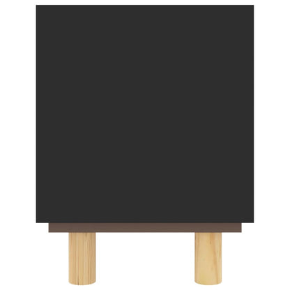 TV-Möbel Svart TV-Bänk 105x30x40 cm massiv furu & naturlig rotting