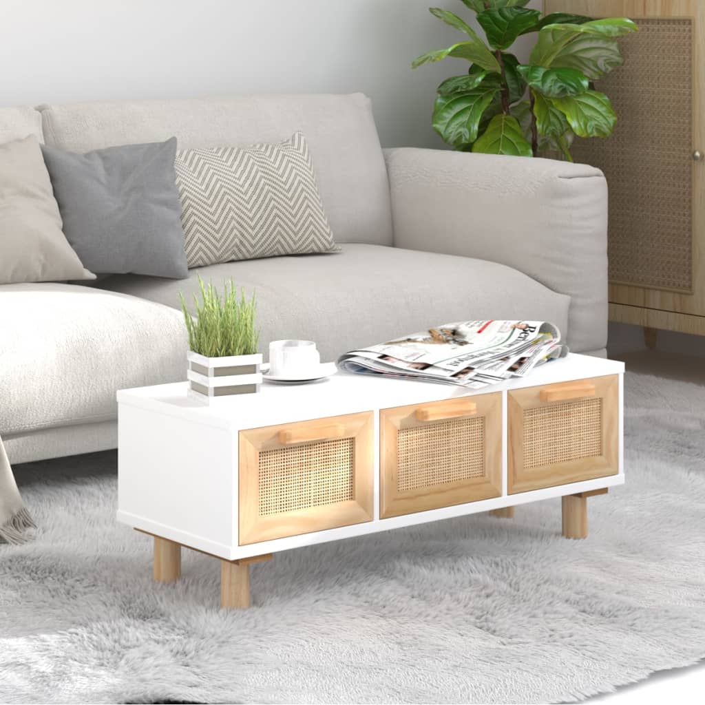 Soffbord Vit 80x40x30 cm massiv furu