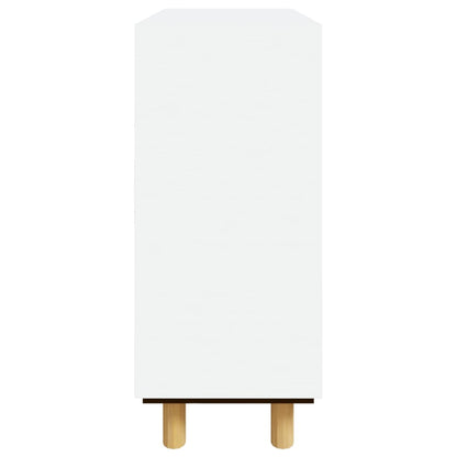 Skänk vit 60x30x70 cm massiv furu och naturlig rotting