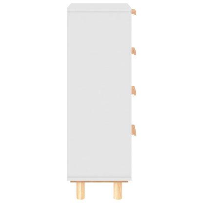 Skänk Vit 40x30x90 cm massiv furu och naturlig rotting