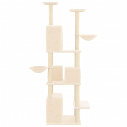 Kattmöbel Katträd med klöspelare sisal gräddvit 180 cm
