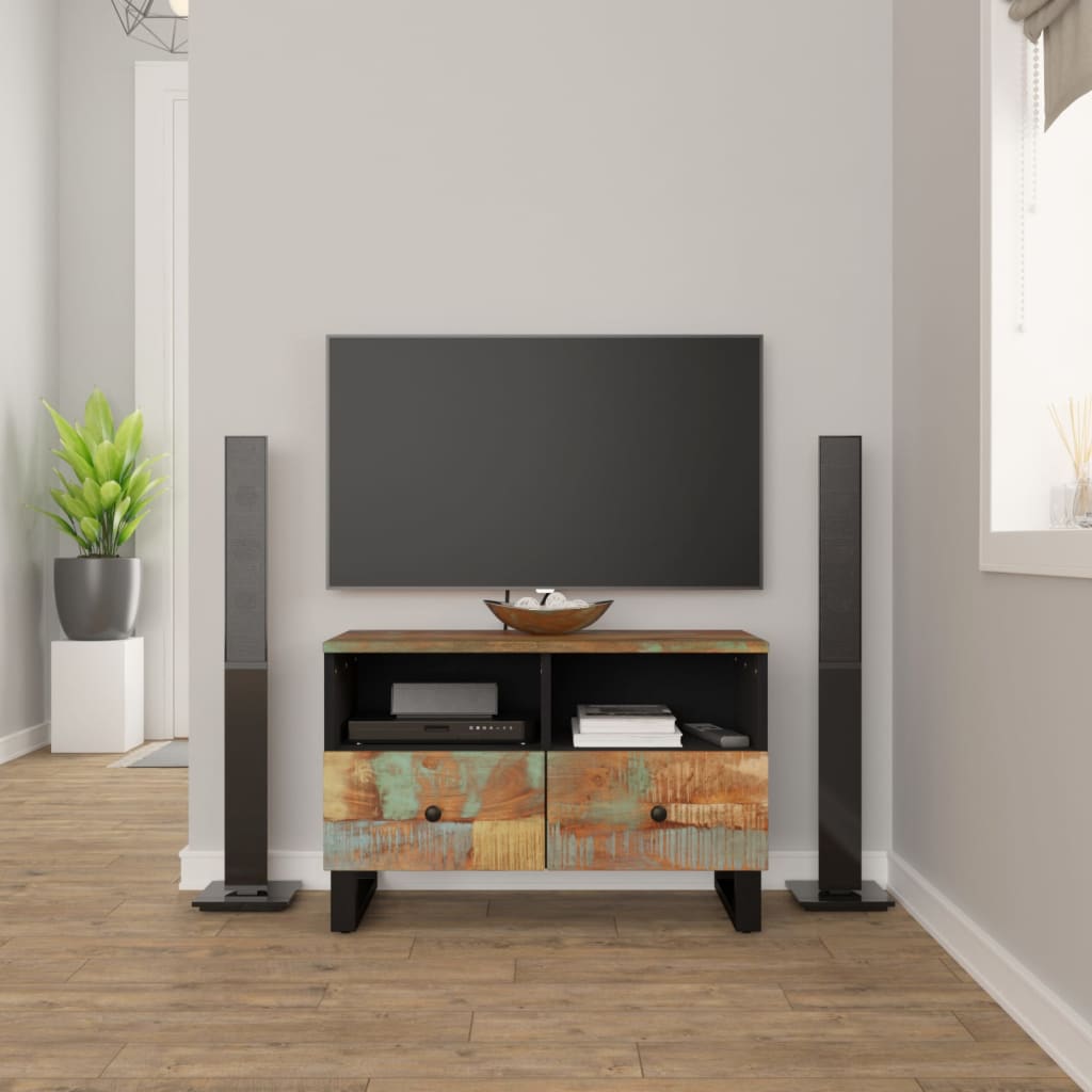 TV-Möbel Trä TV-Bänk 70x33x46cm massivt återvunnet trä