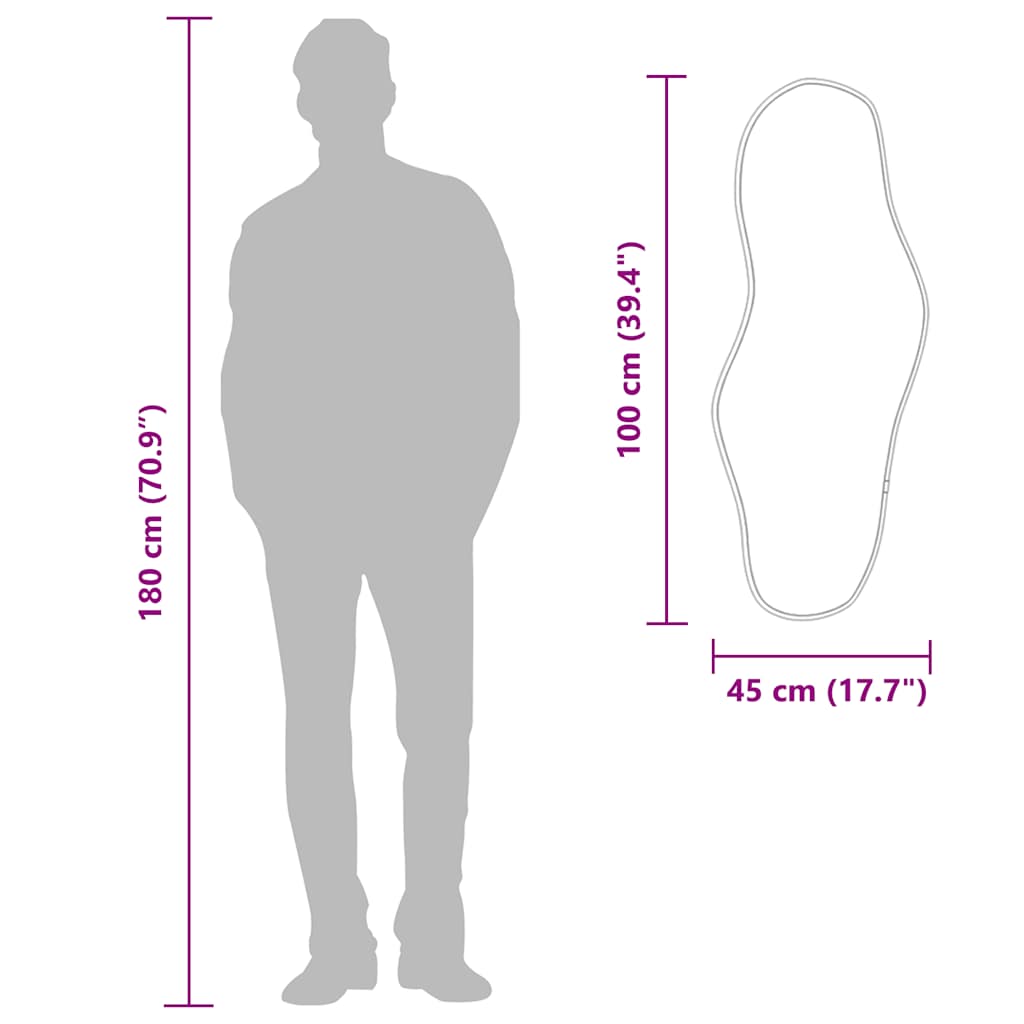 Väggspegel guld 100x45 cm