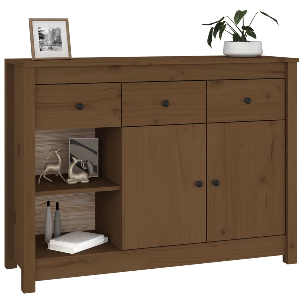 Skänk Brun Honungbrun 100x35x74 cm massiv furu