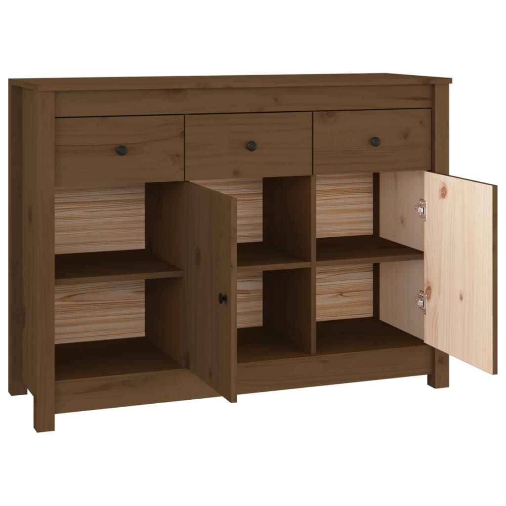 Skänk Brun Honungbrun 100x35x74 cm massiv furu