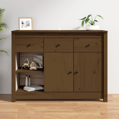 Skänk Brun Honungbrun 100x35x74 cm massiv furu