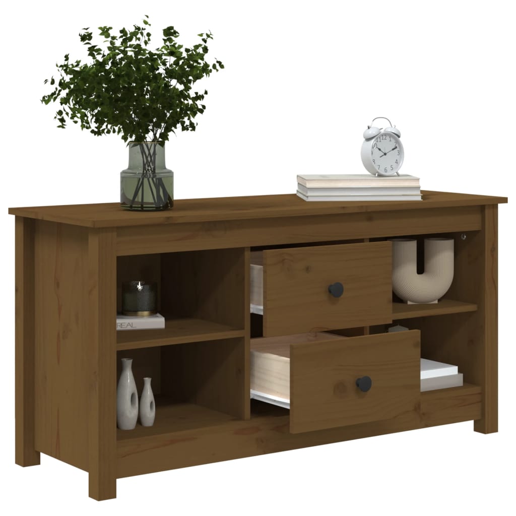 TV-Möbel Brun Honungsbrun TV-Bänk 103x36,5x52 cm massiv furu