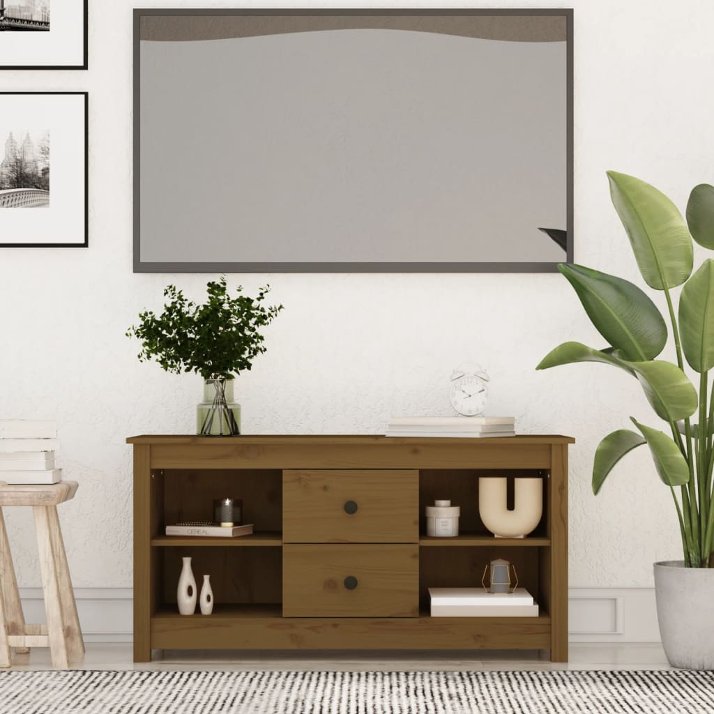 TV-Möbel Brun Honungsbrun TV-Bänk 103x36,5x52 cm massiv furu