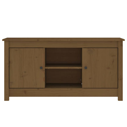 Tv-bänk honungsbrun 103x36,5x52 cm massiv furu