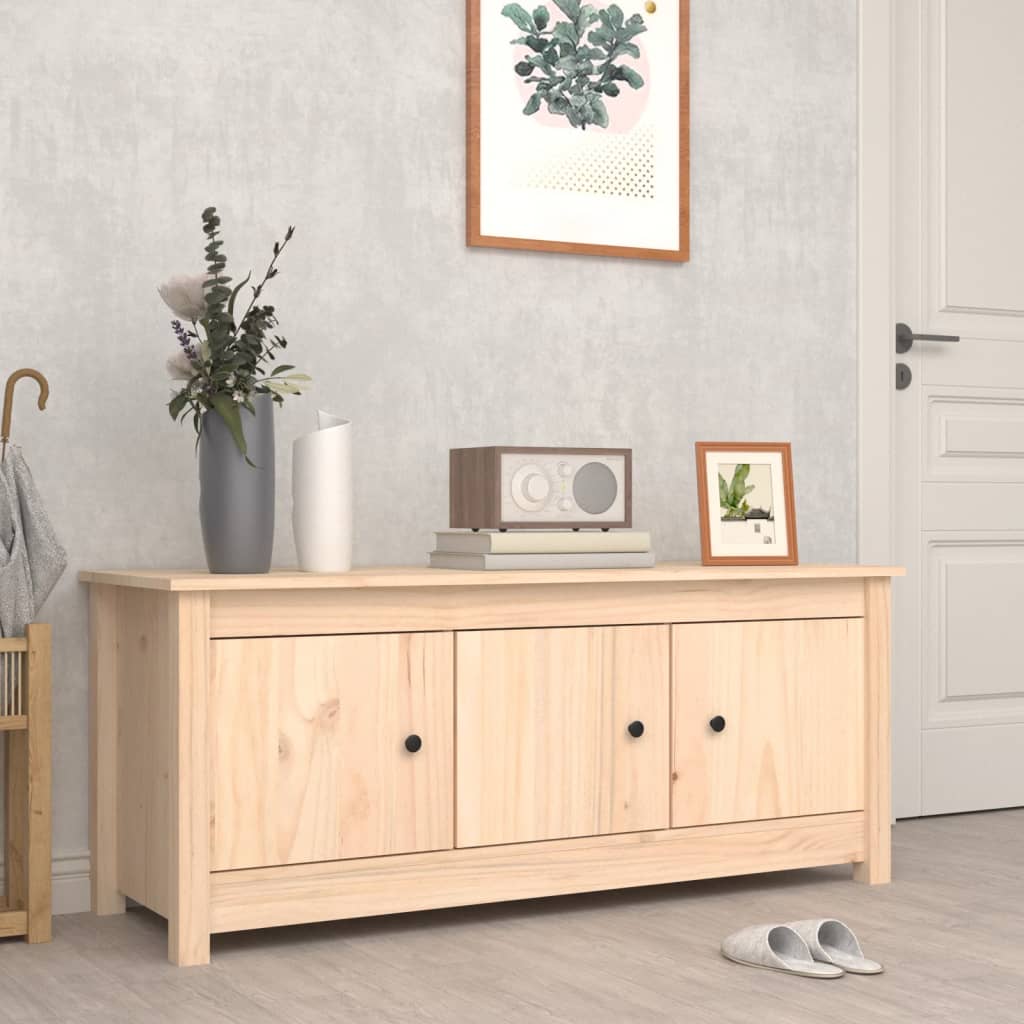 Skoställ Trä Skoskåp 110x38x45,5 cm massiv furu