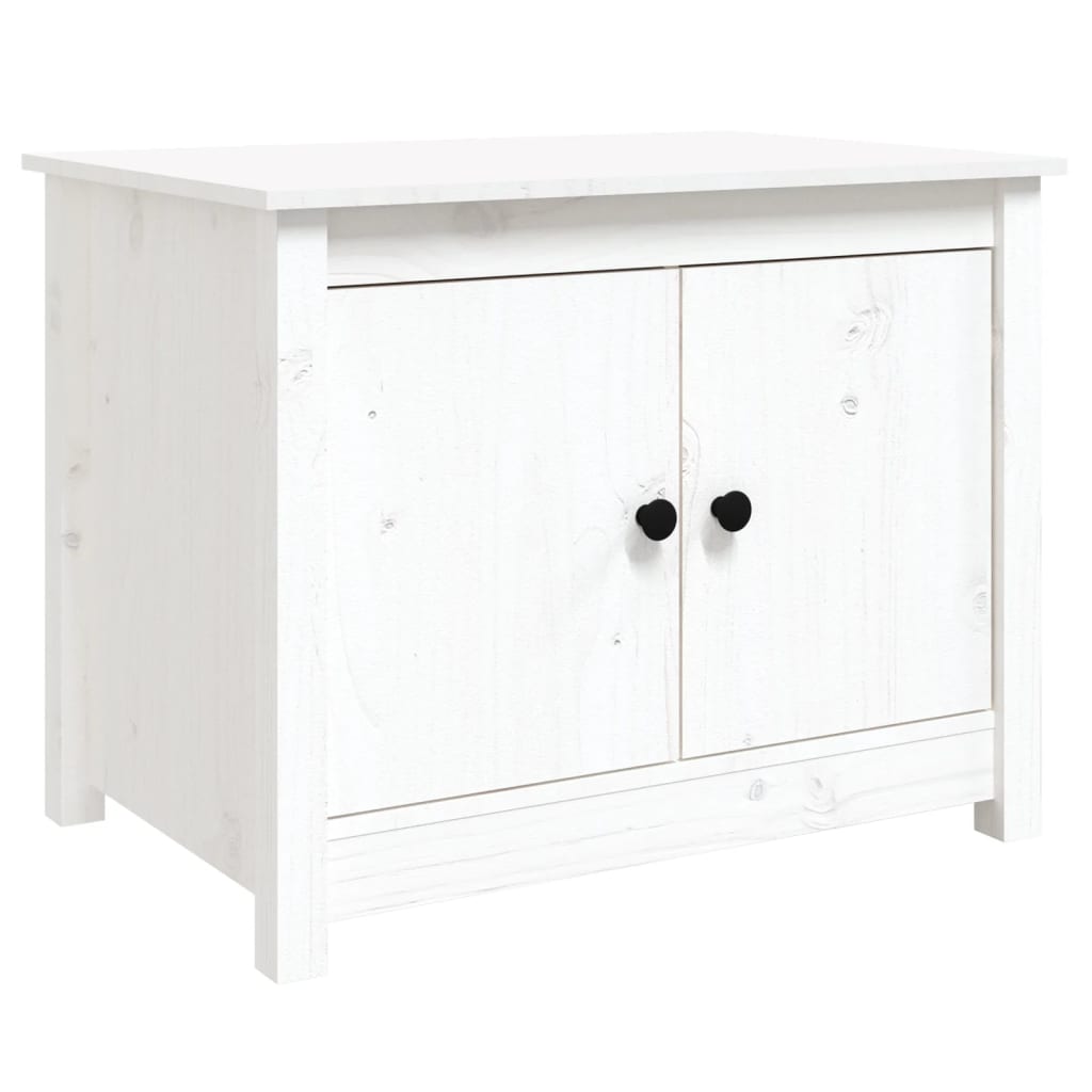 Soffbord Vit 71x49x55 cm massiv furu