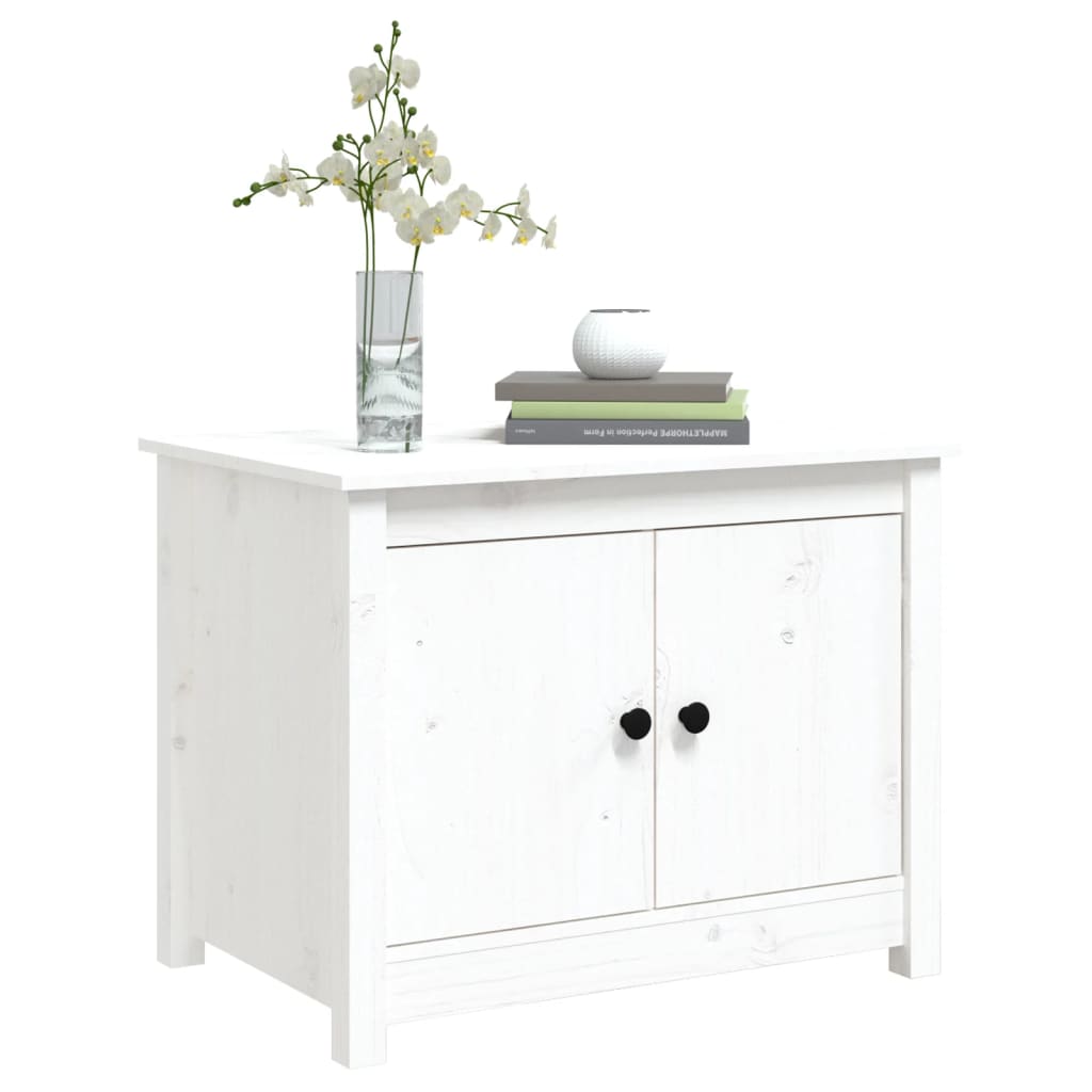 Soffbord Vit 71x49x55 cm massiv furu