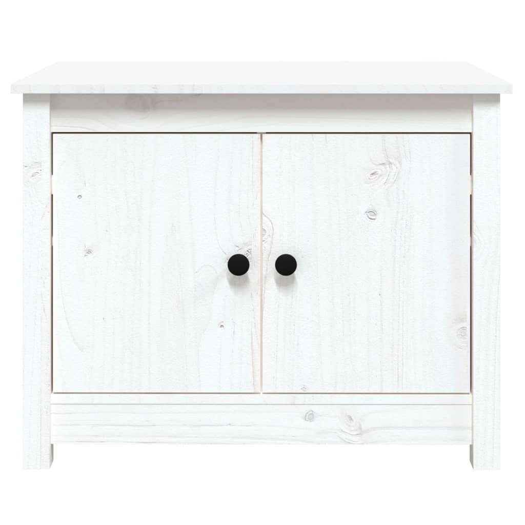 Soffbord Vit 71x49x55 cm massiv furu