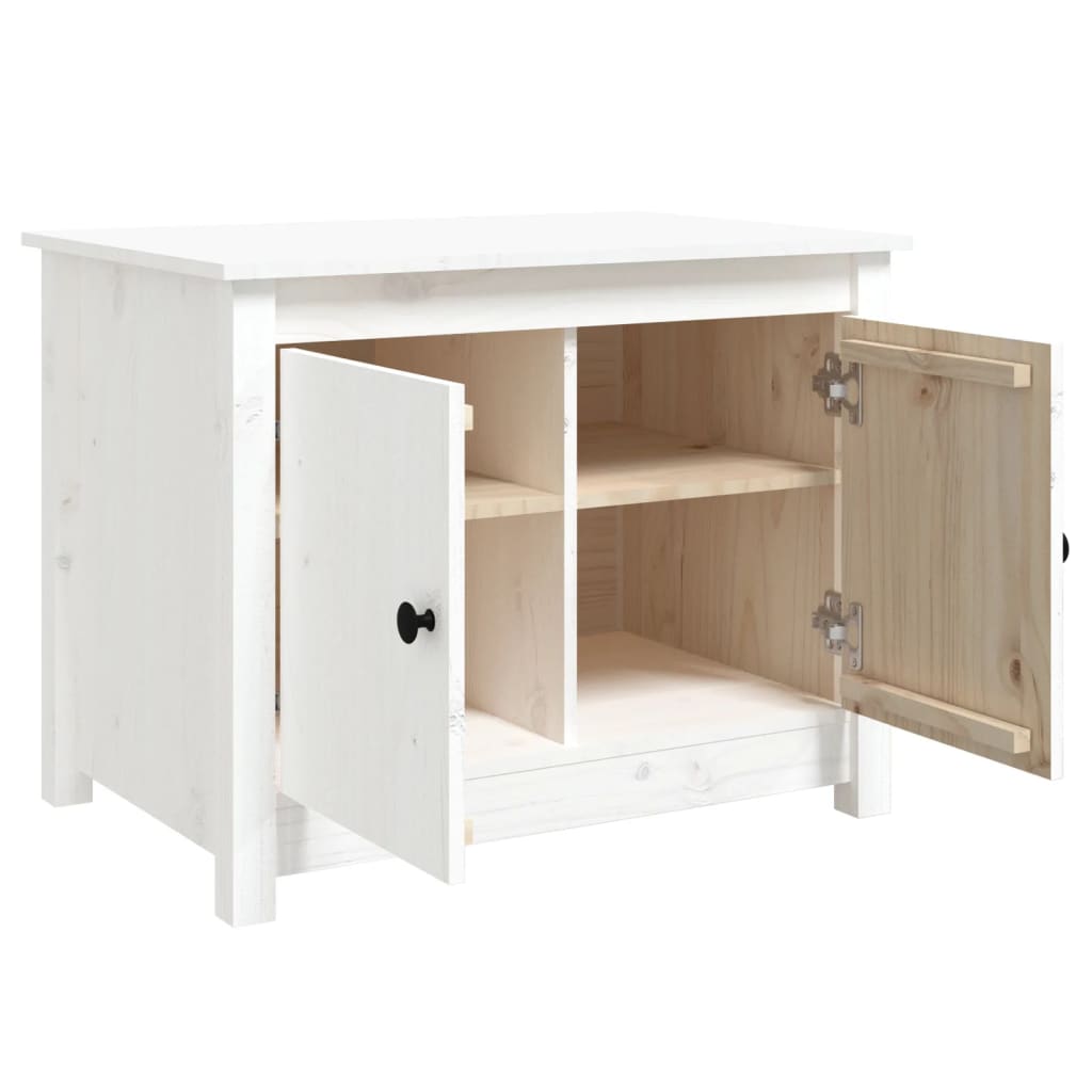 Soffbord Vit 71x49x55 cm massiv furu