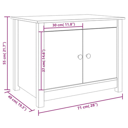 Soffbord Vit 71x49x55 cm massiv furu