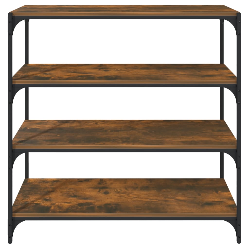 Bokhylla Rökfärgad Ek 100x33x100 cm och stål