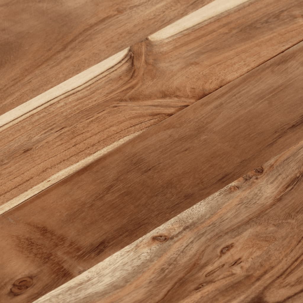 Soffbord DIV. silver rostfritt stål och massivt akaciaträ